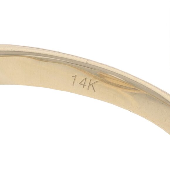 Yellow Gold Opal Diamond Loop Ring - 14k Oval Cabochon 2.09ctw Milgrain - Picture 6 of 6